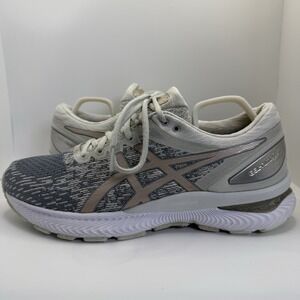 ASICS Gel Nimbus 22 Knit 1012A678 Women's US 8.5 Shoes Haze Pure Silver Sneakers